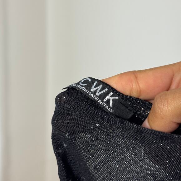 Vintage Italian black rhinestone-speckled halter top (M) - Picture 7 of 7